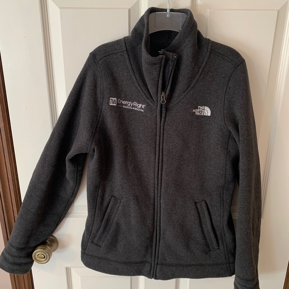 North face charcoal fleece zip up - Picture 1 of 3